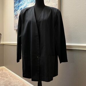 GREAT TIMES vintage 90s one-button monochrome blazer with pockets Sz L